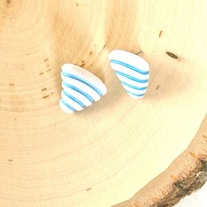 Avon Sky Blue and White Earrings Circa 1980